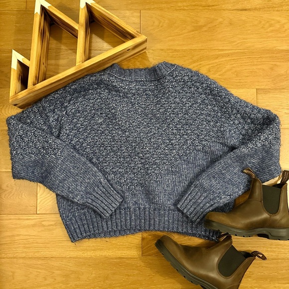 Women's Blue Knit Sweater - Picture 4 of 4